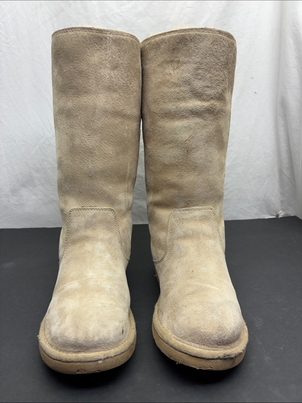 UGG Women's Tall Suede Boots in Light Beige, SZ 7, box 3 G